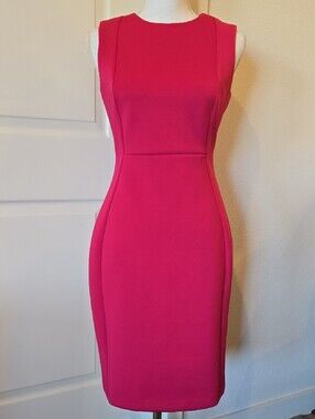 calvin klein hot pink sheath dress | Dresses | Calvin Klein Bellsleeve Midi occasional